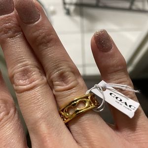 Coach Gold CC Ring